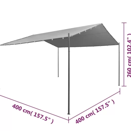 vidaXL Lawn & Garden* Garden Gazebo Steel 157.5"X157.5"X102.4" Anthracite