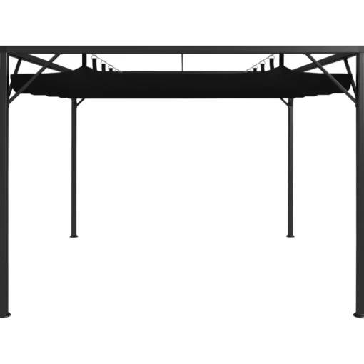 vidaXL Lawn & Garden* Garden Gazebo With Retractable Roof Canopy 9.8'X9.8' Anthracite