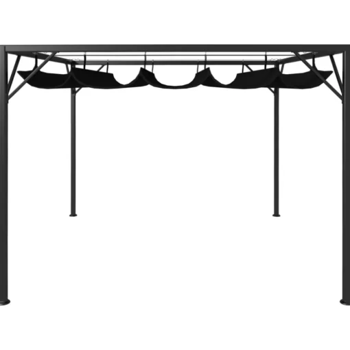 vidaXL Lawn & Garden* Garden Gazebo With Retractable Roof Canopy 9.8'X9.8' Anthracite