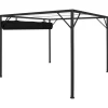 vidaXL Lawn & Garden* Garden Gazebo With Retractable Roof Canopy 9.8'X9.8' Anthracite