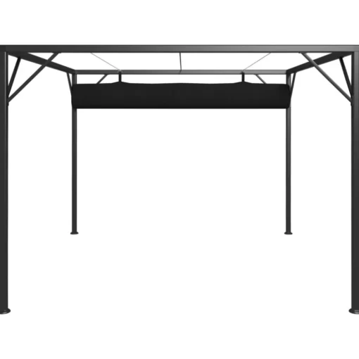 vidaXL Lawn & Garden* Garden Gazebo With Retractable Roof Canopy 9.8'X9.8' Anthracite