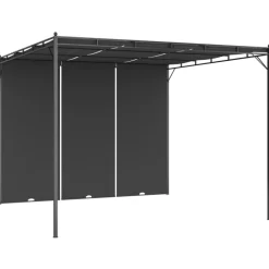 vidaXL Lawn & Garden* Garden Gazebo With Side Curtain 118.1"X118.1"X88.6" Anthracite