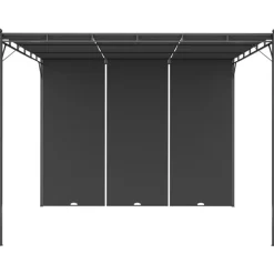 vidaXL Lawn & Garden* Garden Gazebo With Side Curtain 118.1"X118.1"X88.6" Anthracite