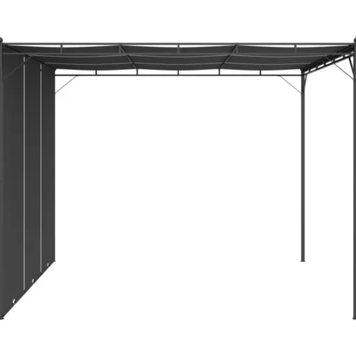 vidaXL Lawn & Garden* Garden Gazebo With Side Curtain 118.1"X118.1"X88.6" Anthracite