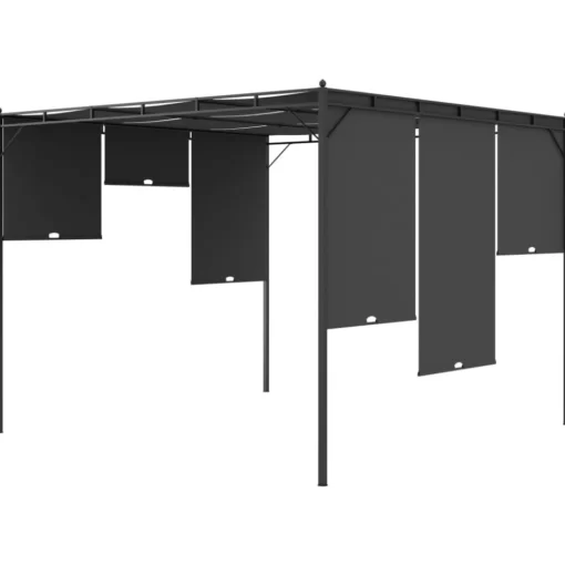 vidaXL Lawn & Garden* Garden Gazebo With Side Curtain 118.1"X118.1"X88.6" Anthracite