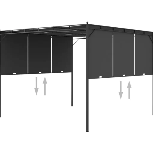 vidaXL Lawn & Garden* Garden Gazebo With Side Curtain 118.1"X118.1"X88.6" Anthracite