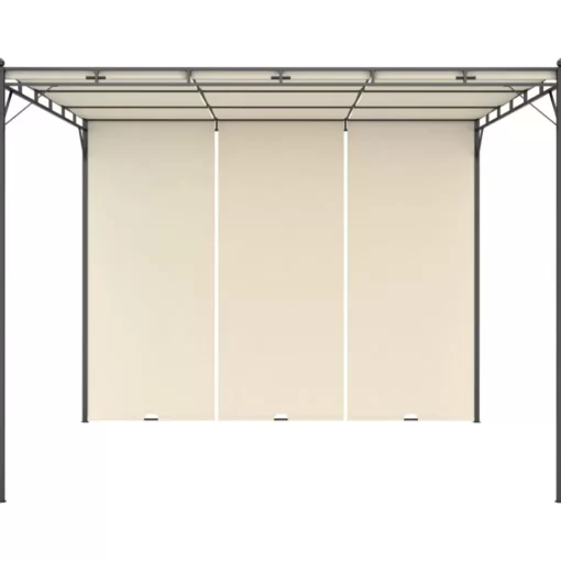 vidaXL Lawn & Garden* Garden Gazebo With Side Curtain 118.1"X118.1"X88.6" Cream