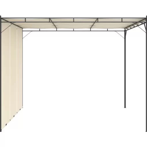 vidaXL Lawn & Garden* Garden Gazebo With Side Curtain 118.1"X118.1"X88.6" Cream