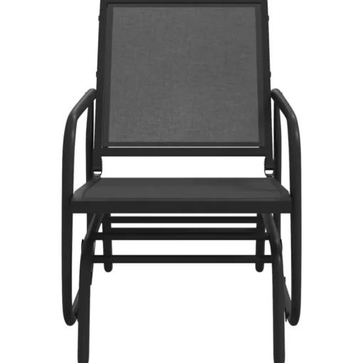 vidaXL Lawn & Garden* Garden Glider Chair Black 24"X29.9"X34.3" Textilene&Steel