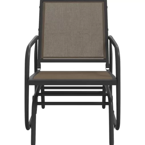 vidaXL Lawn & Garden* Garden Glider Chair Brown 24"X29.9"X34.3" Textilene&Steel