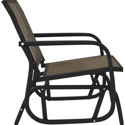 vidaXL Lawn & Garden* Garden Glider Chair Brown 24"X29.9"X34.3" Textilene&Steel