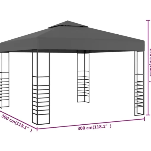 vidaXL Lawn & Garden* Garden Marquee 118.1"X118.1" Anthracite