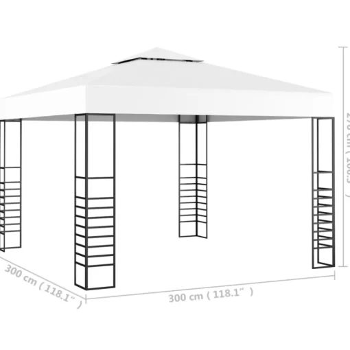 vidaXL Lawn & Garden* Garden Marquee 118.1"X118.1" White