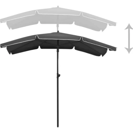 vidaXL Lawn & Garden* Garden Parasol With Pole 78.7"X51.2" Anthracite