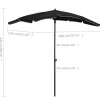 vidaXL Lawn & Garden* Garden Parasol With Pole 78.7