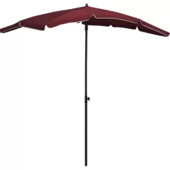 vidaXL Lawn & Garden* Garden Parasol With Pole 78.7"X51.2" Bordeaux Red