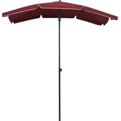 vidaXL Lawn & Garden* Garden Parasol With Pole 78.7"X51.2" Bordeaux Red