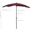 vidaXL Lawn & Garden* Garden Parasol With Pole 78.7