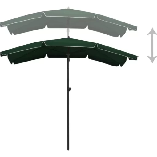 vidaXL Lawn & Garden* Garden Parasol With Pole 78.7"X51.2" Green