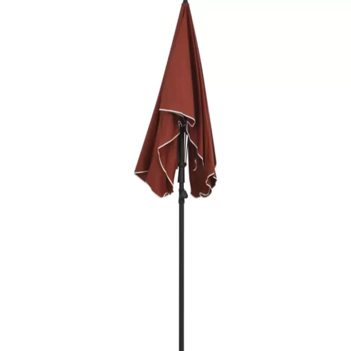 vidaXL Lawn & Garden* Garden Parasol With Pole 78.7"X51.2" Terracotta