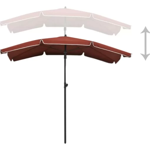 vidaXL Lawn & Garden* Garden Parasol With Pole 78.7"X51.2" Terracotta