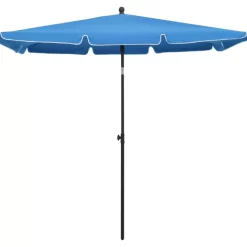 vidaXL Lawn & Garden* Garden Parasol With Pole 82.7"X55.1" Azure Blue