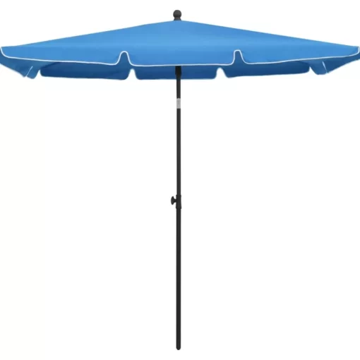 vidaXL Lawn & Garden* Garden Parasol With Pole 82.7"X55.1" Azure Blue