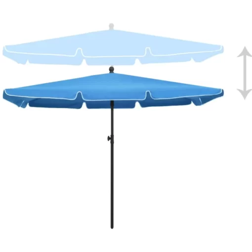 vidaXL Lawn & Garden* Garden Parasol With Pole 82.7"X55.1" Azure Blue