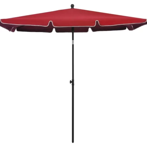 vidaXL Lawn & Garden* Garden Parasol With Pole 82.7"X55.1" Bordeaux Red