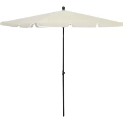 vidaXL Lawn & Garden* Garden Parasol With Pole 82.7"X55.1" Sand