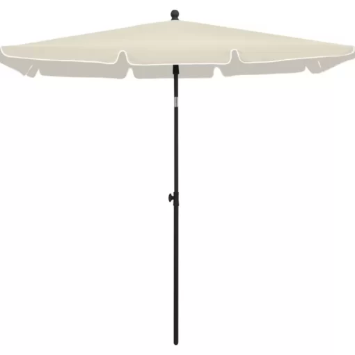 vidaXL Lawn & Garden* Garden Parasol With Pole 82.7"X55.1" Sand