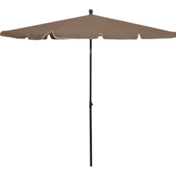 vidaXL Lawn & Garden* Garden Parasol With Pole 82.7"X55.1" Taupe