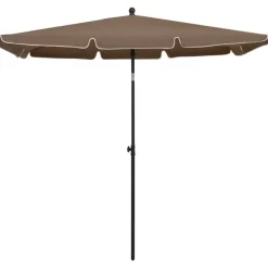 vidaXL Lawn & Garden* Garden Parasol With Pole 82.7"X55.1" Taupe