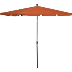 vidaXL Lawn & Garden* Garden Parasol With Pole 82.7"X55.1" Terracotta