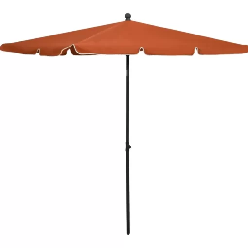 vidaXL Lawn & Garden* Garden Parasol With Pole 82.7"X55.1" Terracotta