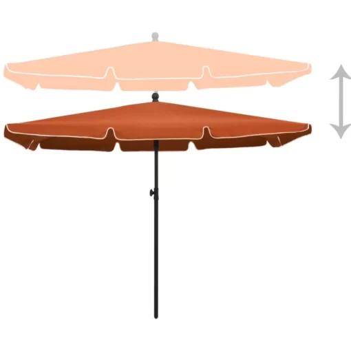 vidaXL Lawn & Garden* Garden Parasol With Pole 82.7"X55.1" Terracotta