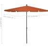 vidaXL Lawn & Garden* Garden Parasol With Pole 82.7