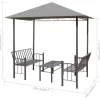 vidaXL Lawn & Garden* Garden Pavilion With Table And Benches 8.2'X4.9'X7.8' Anthracite