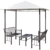 vidaXL Lawn & Garden* Garden Pavilion With Table And Benches 8.2'X4.9'X7.9'