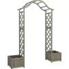 vidaXL Lawn & Garden* Garden Pergola With Planter Gray Solid Firwood