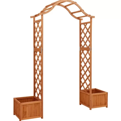 vidaXL Lawn & Garden* Garden Pergola With Planter Solid Firwood