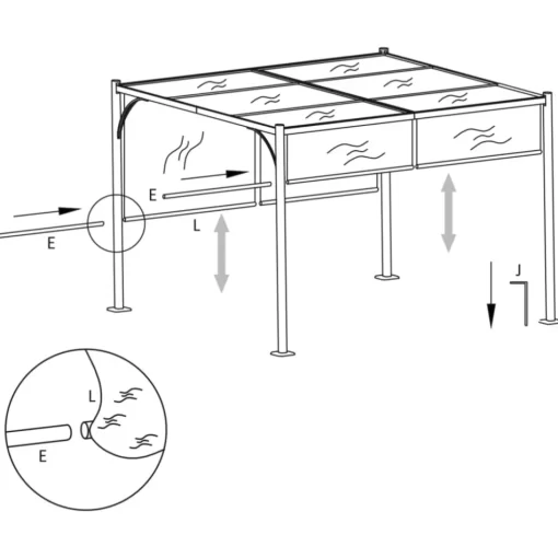 vidaXL Lawn & Garden* Garden Pergola With Retractable Roof 9.8'X9.8' Anthracite