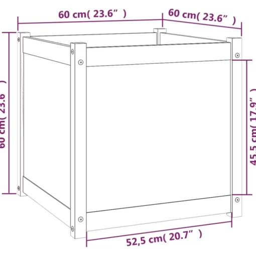 vidaXL Lawn & Garden* Garden Planter 23.6"X23.6"X23.6" Solid Wood Pine