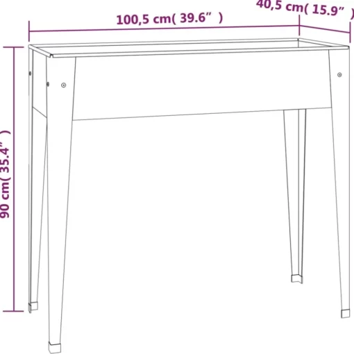 vidaXL Lawn & Garden* Garden Planter 39.6"X15.9"X35.4" Galvanized Steel