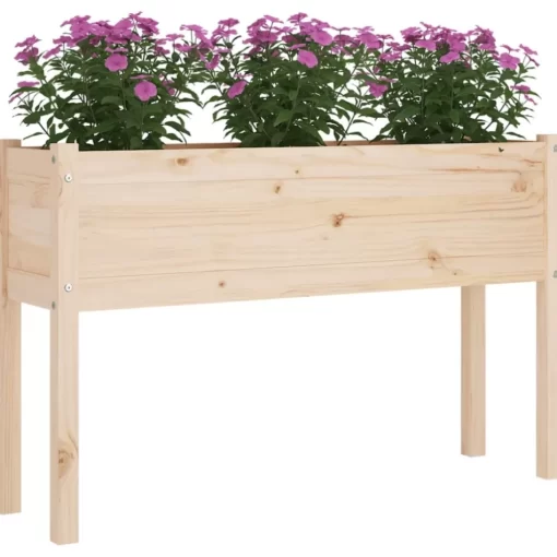 vidaXL Lawn & Garden* Garden Planter 43.3"X12.2"X27.6" Solid Wood Pine