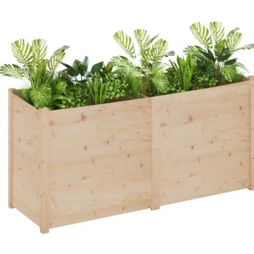 vidaXL Lawn & Garden* Garden Planter 59.1"X19.7"X27.6" Solid Wood Pine