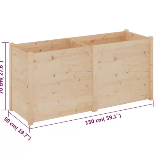 vidaXL Lawn & Garden* Garden Planter 59.1"X19.7"X27.6" Solid Wood Pine