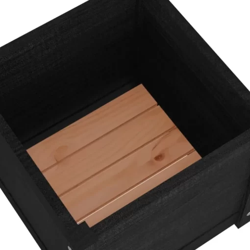 vidaXL Lawn & Garden* Garden Planter Black 15.7"X15.7"X15.7" Solid Wood Pine