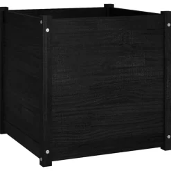 vidaXL Lawn & Garden* Garden Planter Black 23.6"X23.6"X23.6" Solid Wood Pine