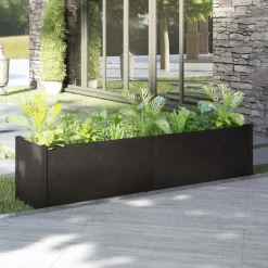 vidaXL Lawn & Garden* Garden Planter Black 78.7"X19.7"X19.7" Solid Wood Pine